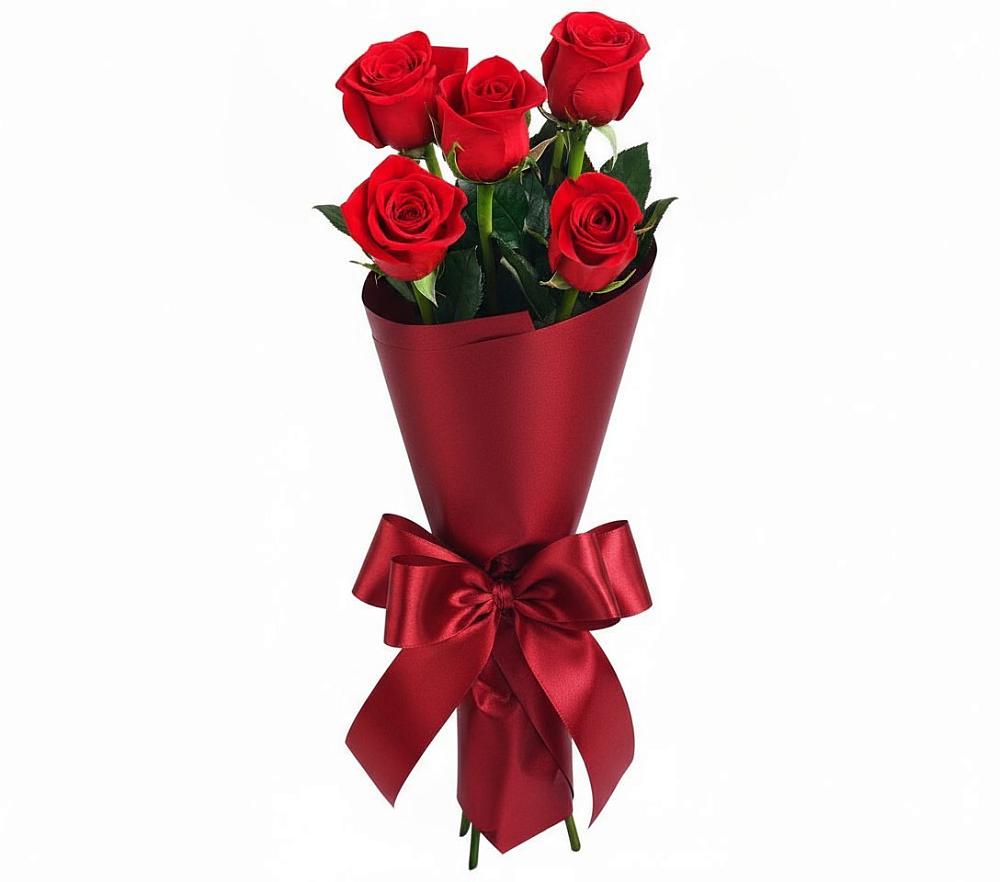 Букет 5 Красных роз Эдлесс Лав в Селиваниху