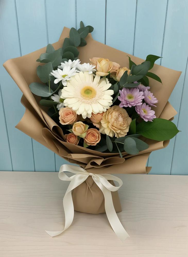 Букет цветов из: Герберы и Хризантемы в Селиваниху