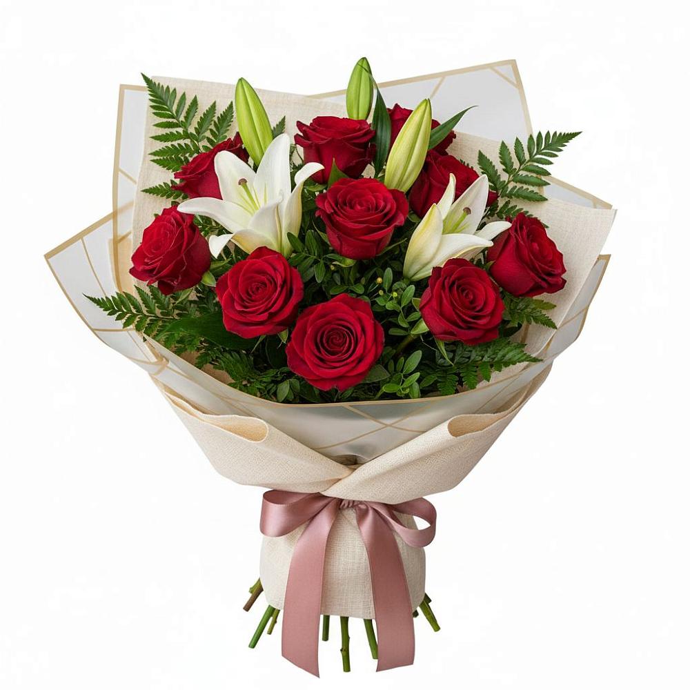 Букет цветов из: Лилии и Розы в Селиваниху