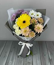 Букет цветов из:  Розы, Герберы и Хризантемы #REPLACE_PRED# Селиваниху