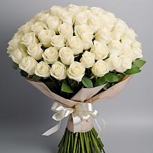 Букет 101 беля роза Белоснежка в Селиваниху