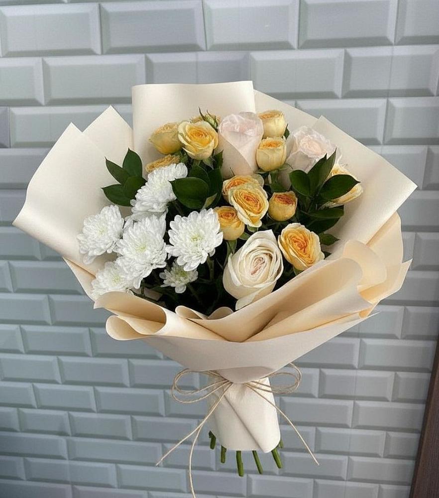 Букет цветов из: Розы и Хризантемы в Селиваниху
