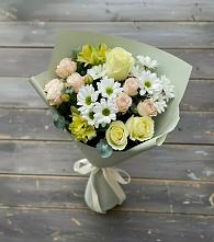 Букет цветов из:  Альстромерии, Розы и Хризантемы в Селиваниху