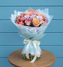 Букет цветов из:  Хризантемы и Розы в Селиваниху