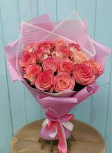 Букет 15 Розовых роз Равель в Селиваниху