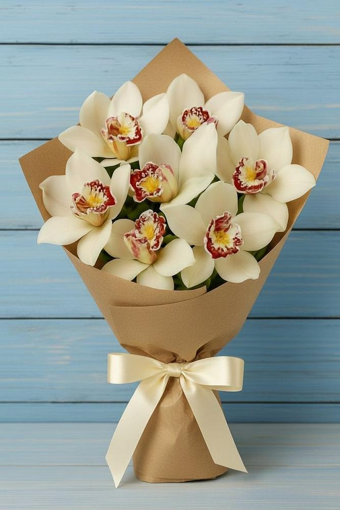 Букет цветов из: Орхидеи и Розы в Селиваниху