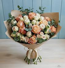 Букет цветов из:  Альстромерии и Розы в Селиваниху